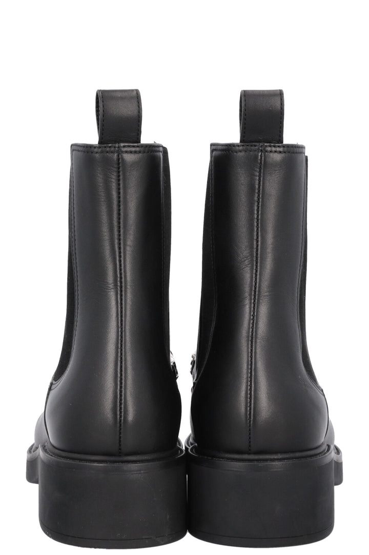 GUCCI Bottines Chelsea à chaîne Horsebit en cuir noir