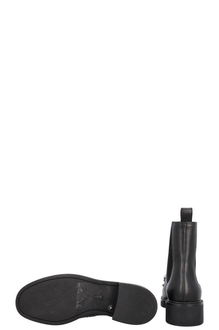 GUCCI Bottines Chelsea à chaîne Horsebit en cuir noir