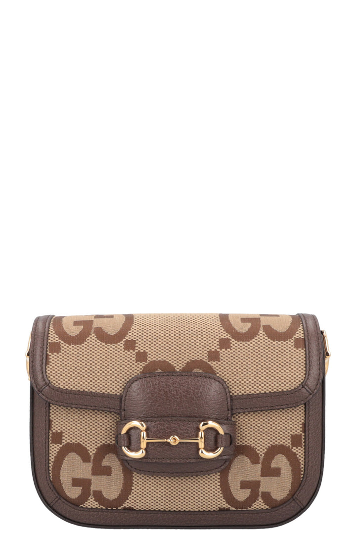 GUCCI 1955 Horsebit Giant GG Crossbody Bag Canvas