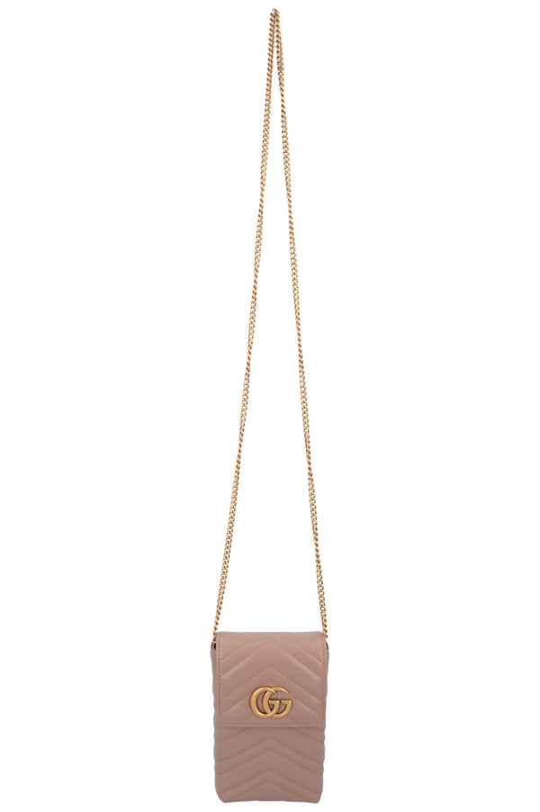 Sac bandoulière matelassé GUCCI Mini Marmont Nude