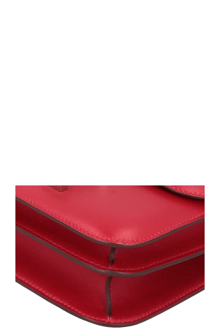HERMÈS Constance 18 Rouge Vif Palladium Veau Tadelakt