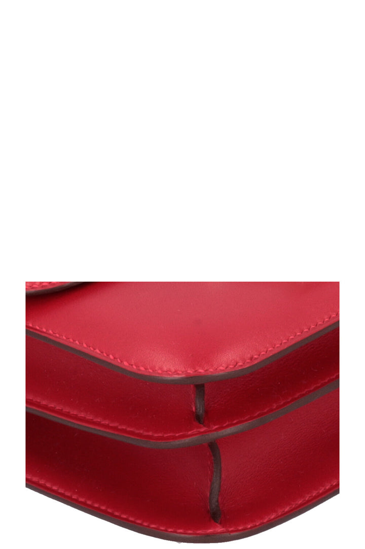 HERMÈS Constance 18 Rouge Vif Palladium Veau Tadelakt