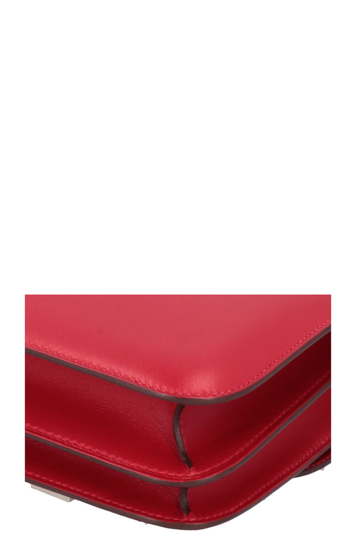 HERMÈS Constance 18 Rouge Vif Palladium Veau Tadelakt