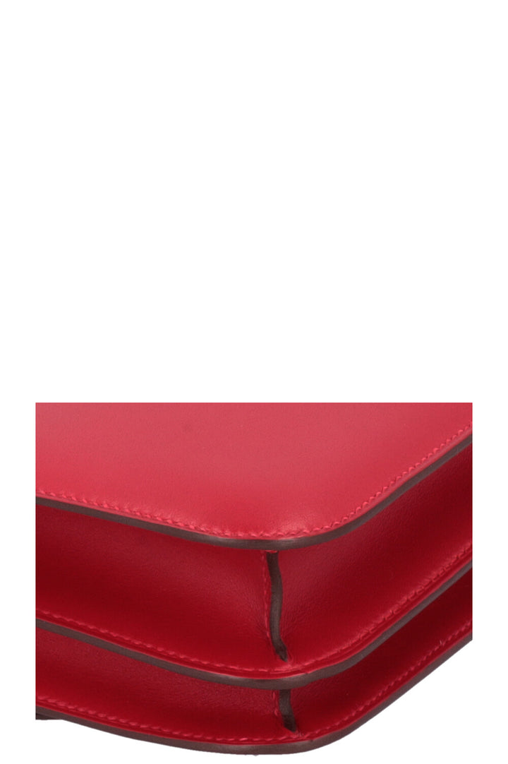 HERMÈS Constance 18 Rouge Vif Palladium Veau Tadelakt