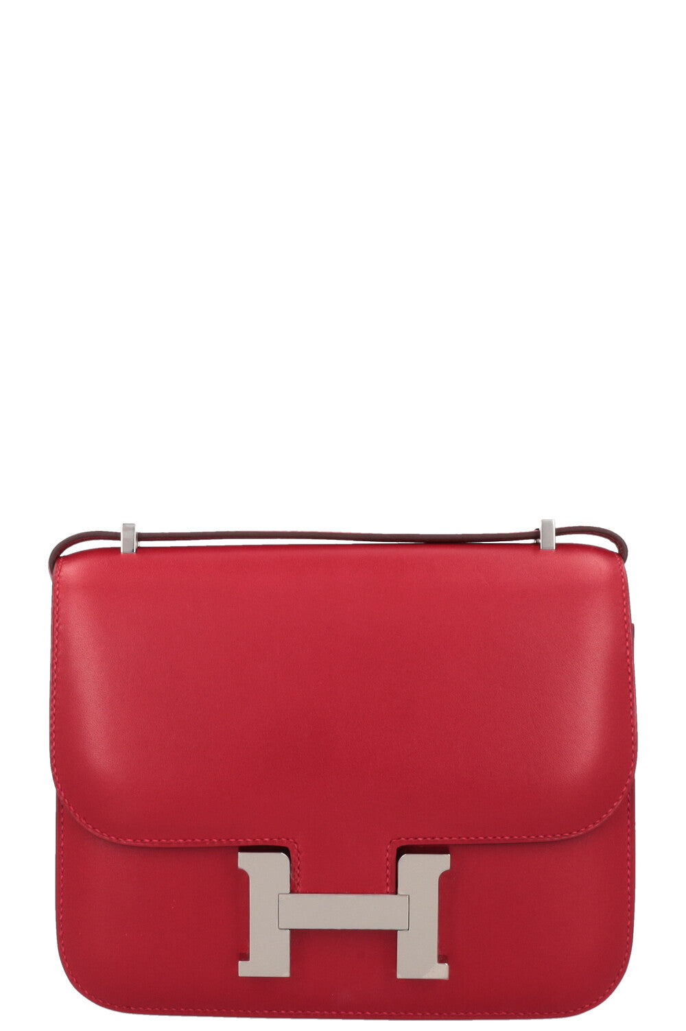 HERMÈS Constance 18 Rouge Vif Palladium Veau Tadelakt