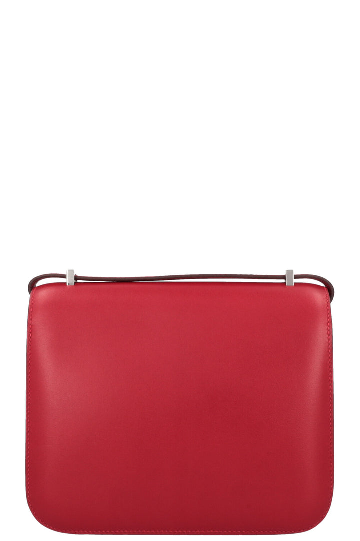 HERMÈS Constance 18 Rouge Vif Palladium Veau Tadelakt