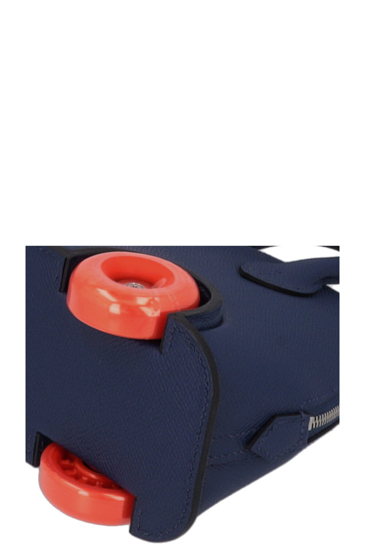 HERMÈS Sac Bolide On Wheels Epsom Bleu Sapphire Orange