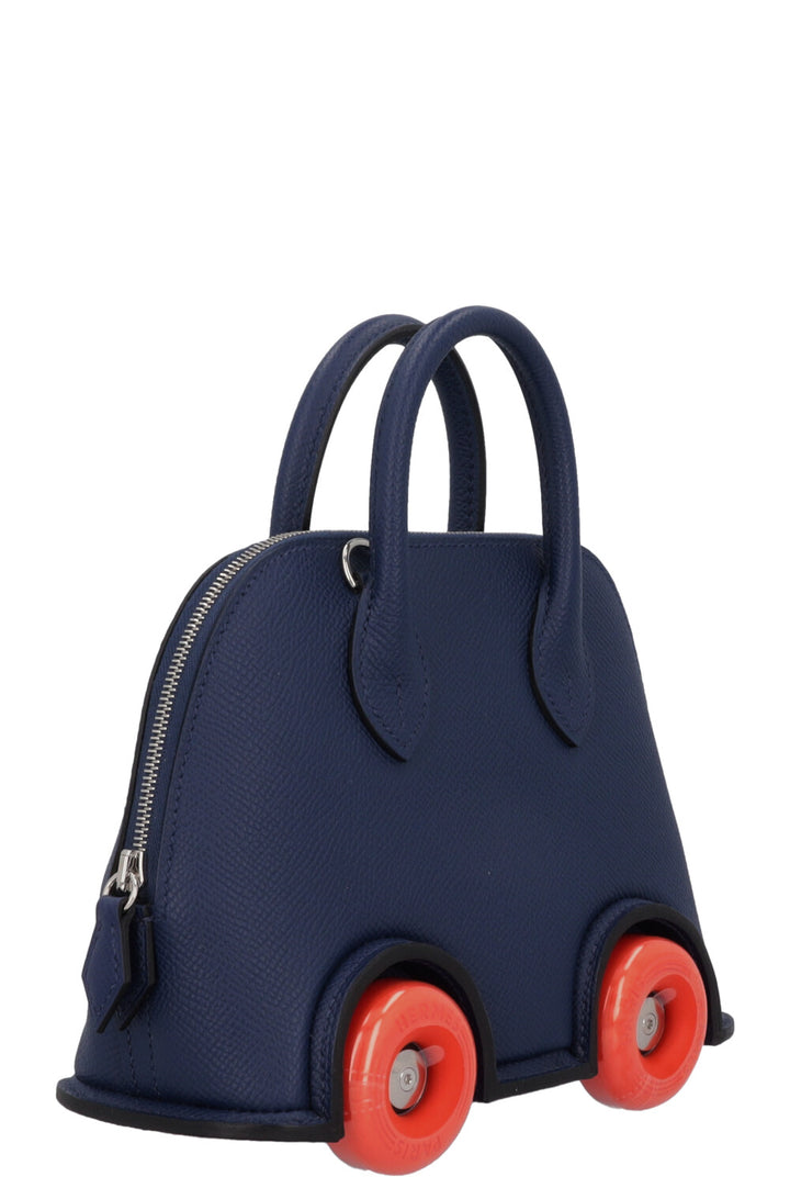 HERMÈS Sac Bolide On Wheels Epsom Bleu Sapphire Orange