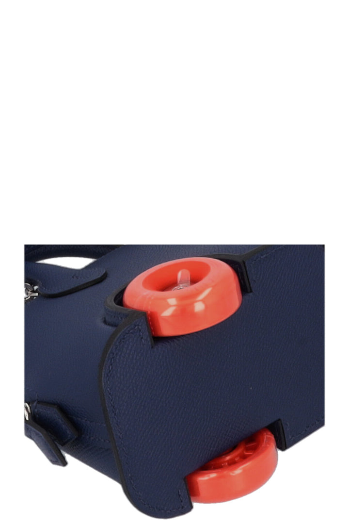 HERMÈS Sac Bolide On Wheels Epsom Bleu Sapphire Orange