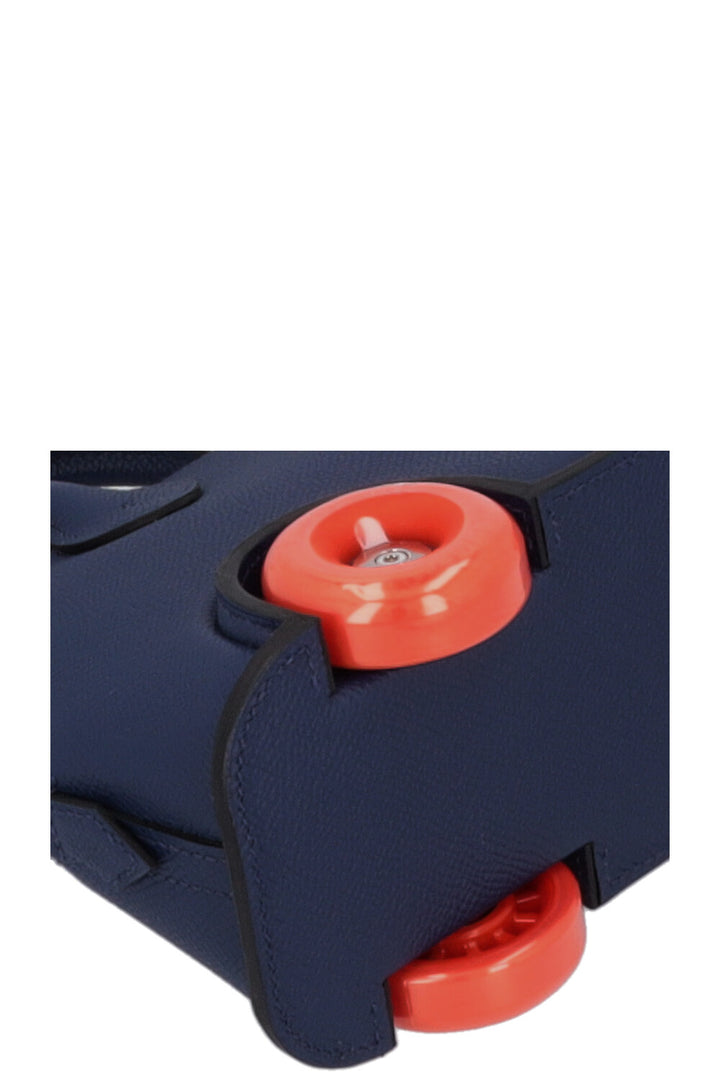 HERMÈS Sac Bolide On Wheels Epsom Bleu Sapphire Orange