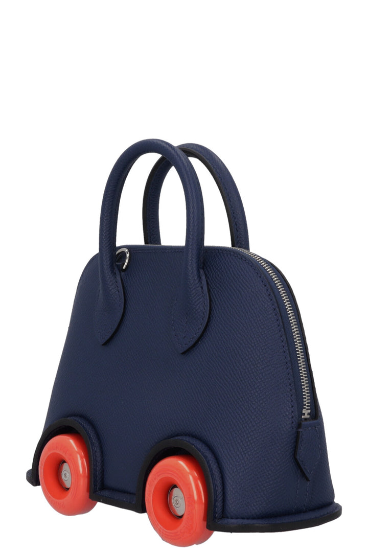 HERMÈS Sac Bolide On Wheels Epsom Bleu Sapphire Orange