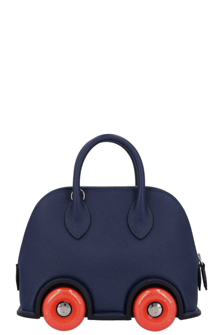 HERMÈS Sac Bolide On Wheels Epsom Bleu Sapphire Orange