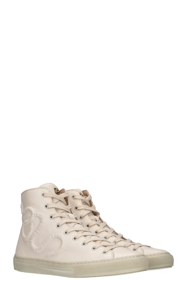 GUCCI Baskets montantes serpent Blanc