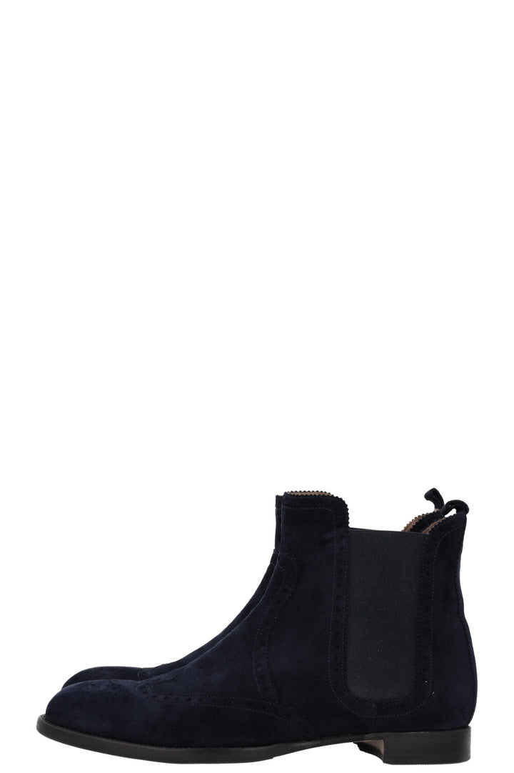 HERMÈS Chelsea Brighton Ankle Boots Suede Navy