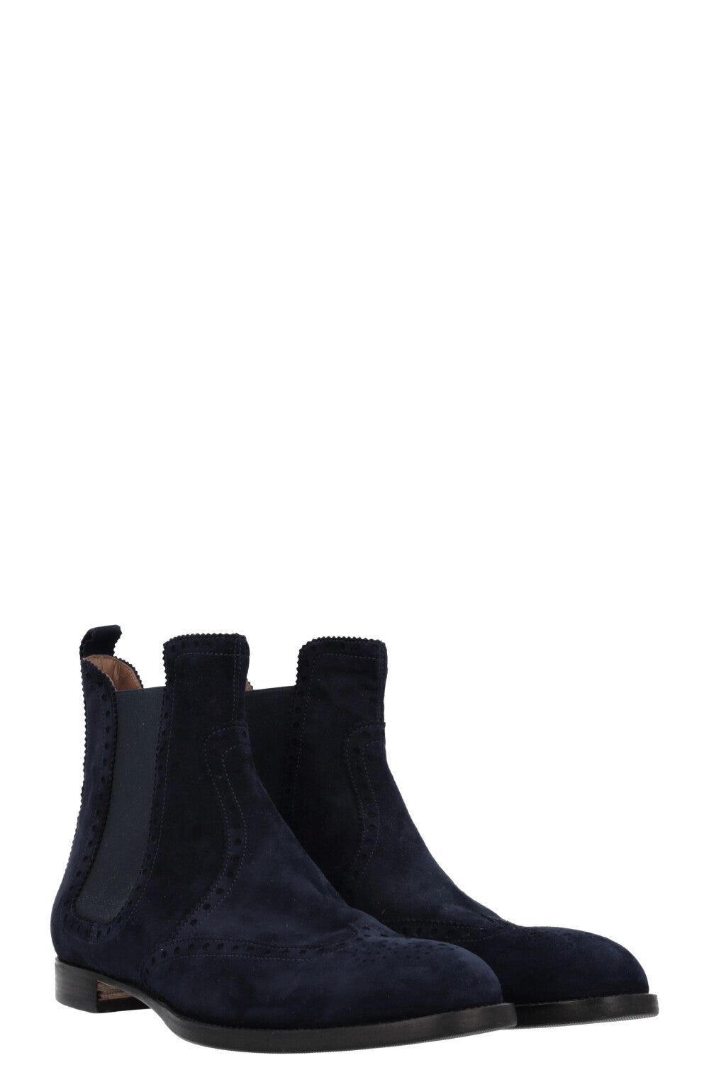 HERMÈS Chelsea Brighton Ankle Boots Suede Navy
