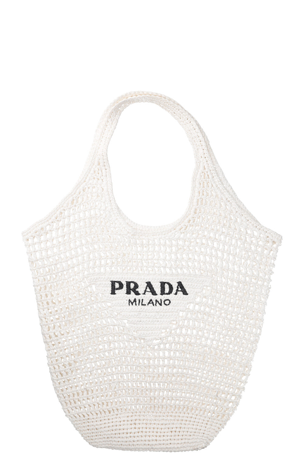 PRADA Raffia Tote Bag White