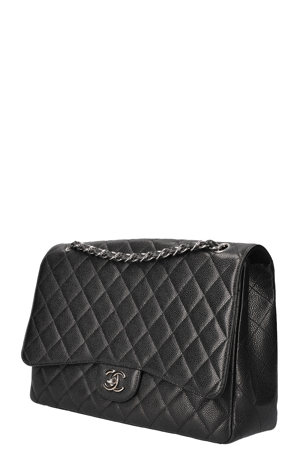 CHANEL Single Flap Bag Maxi Caviar Blacks