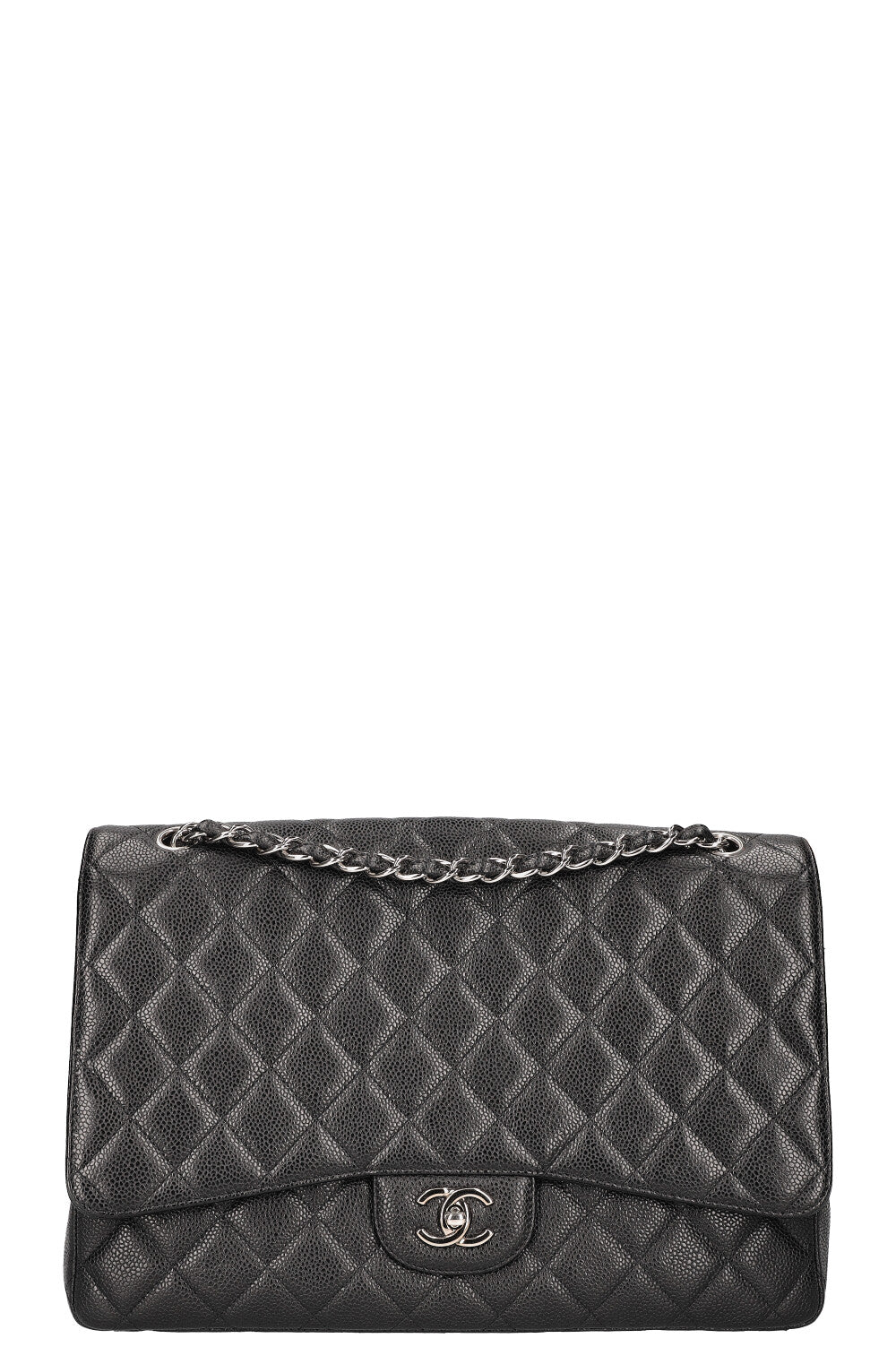 CHANEL Single Flap Bag Maxi Caviar Blacks