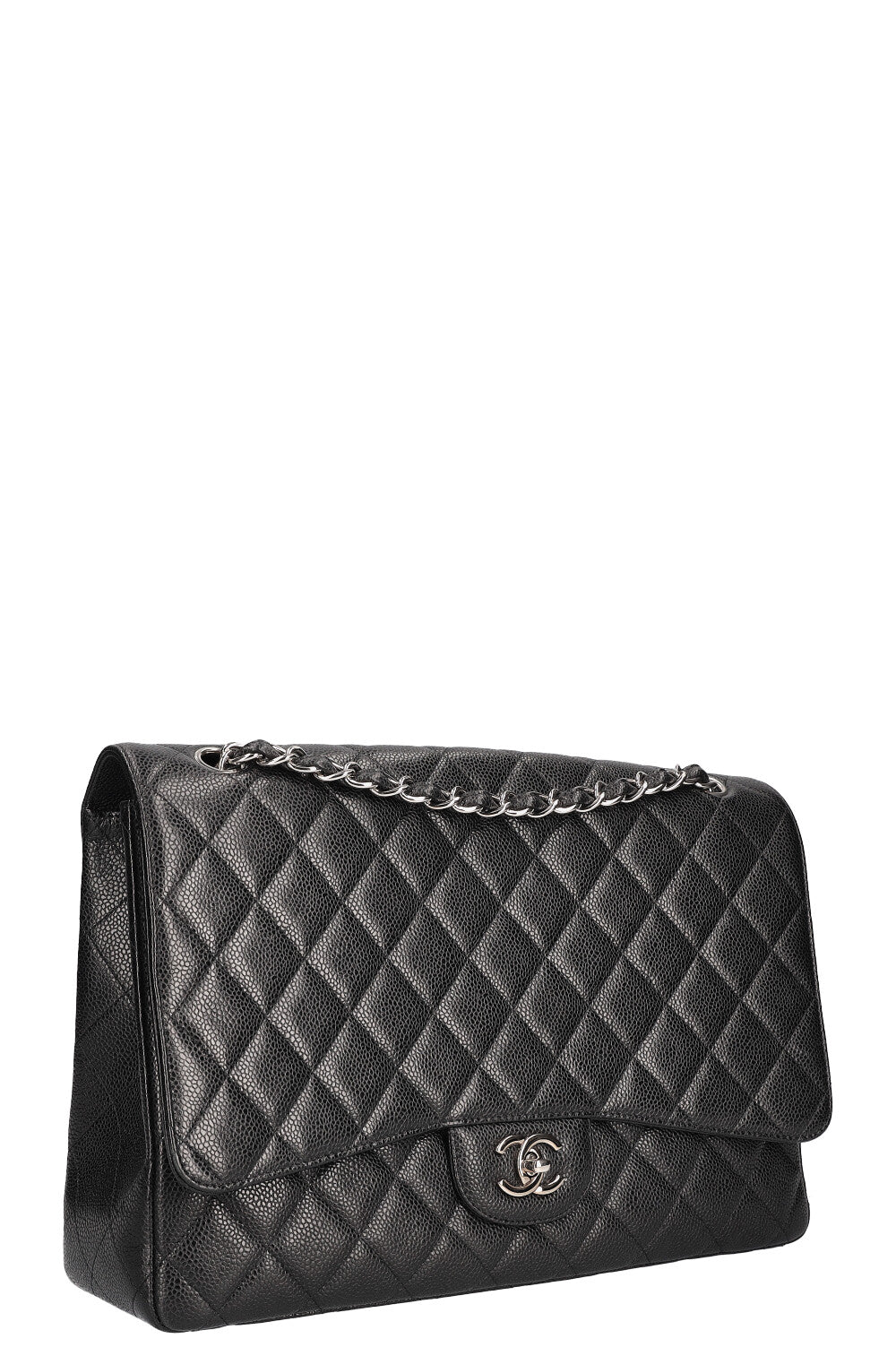 CHANEL Single Flap Bag Maxi Caviar Blacks