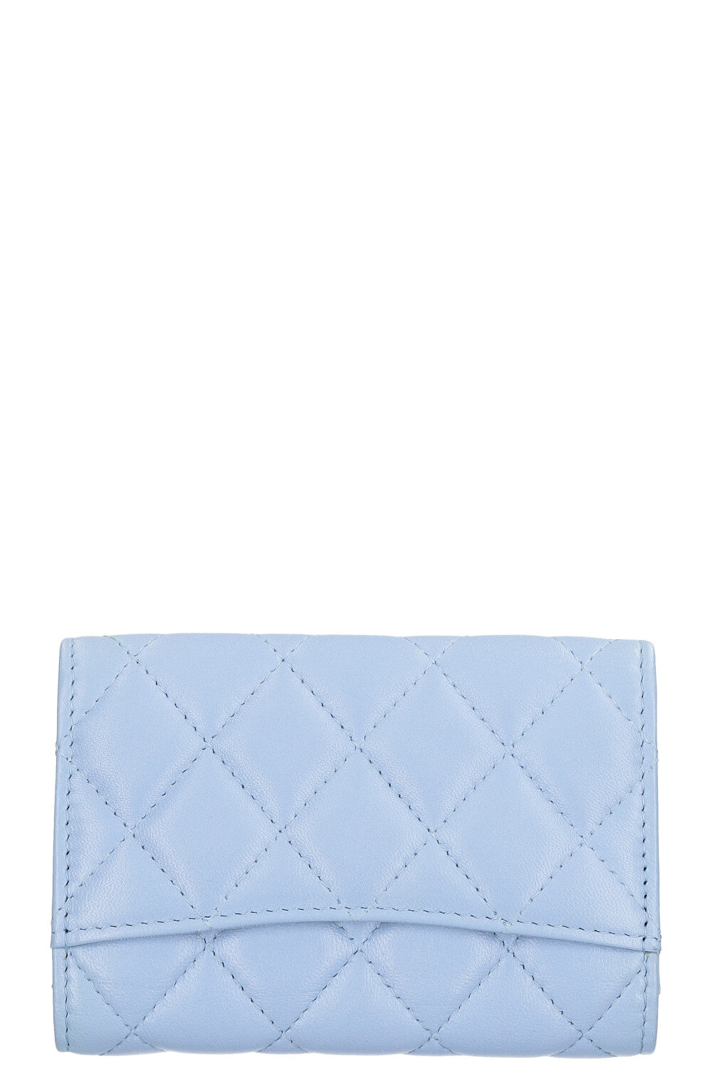 CHANEL Flap Card Holder Sky Blue