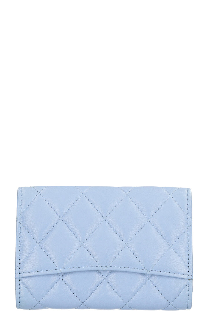 CHANEL Flap Card Holder Sky Blue