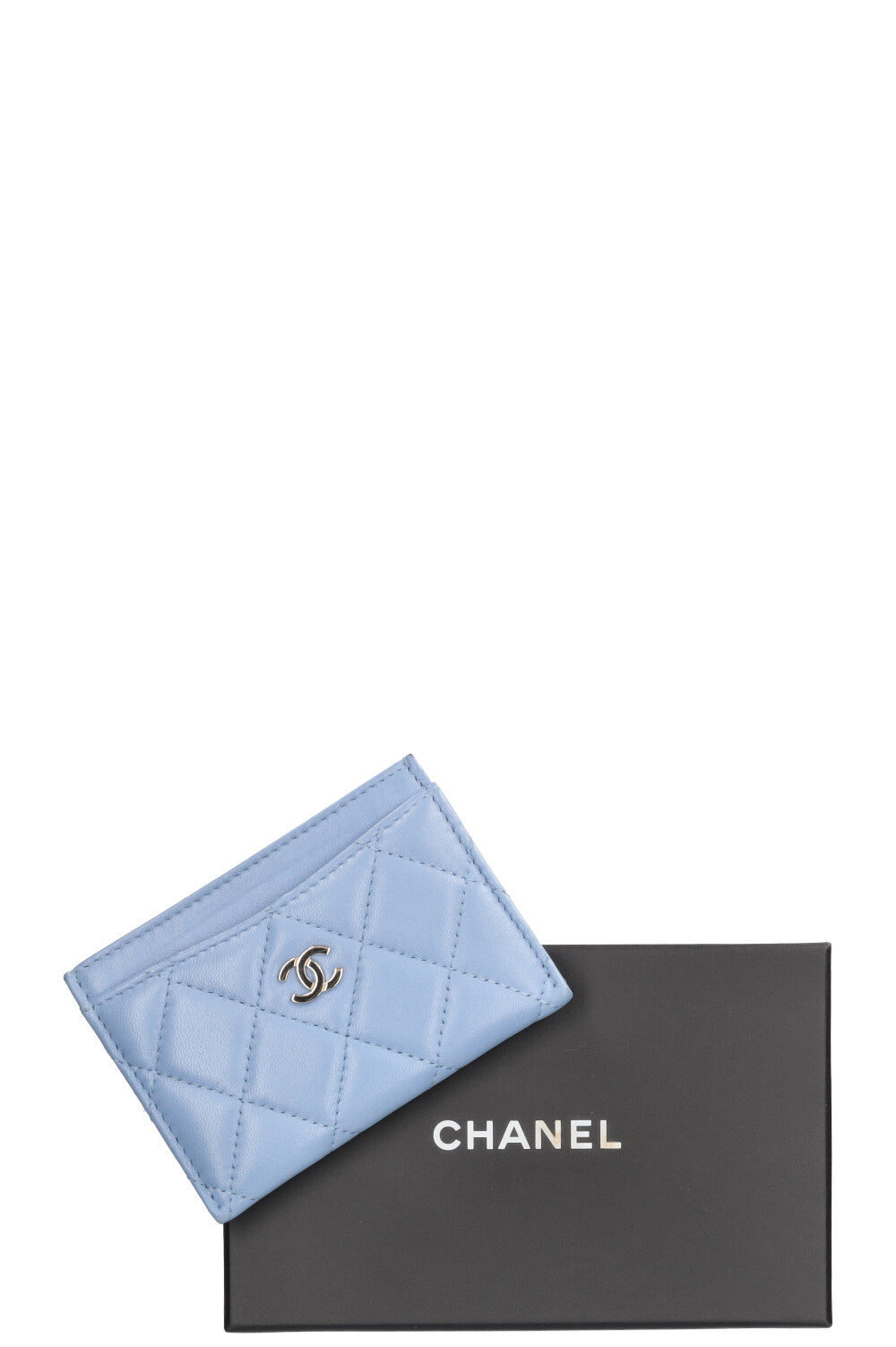 CHANEL Card Holder Sky Blue