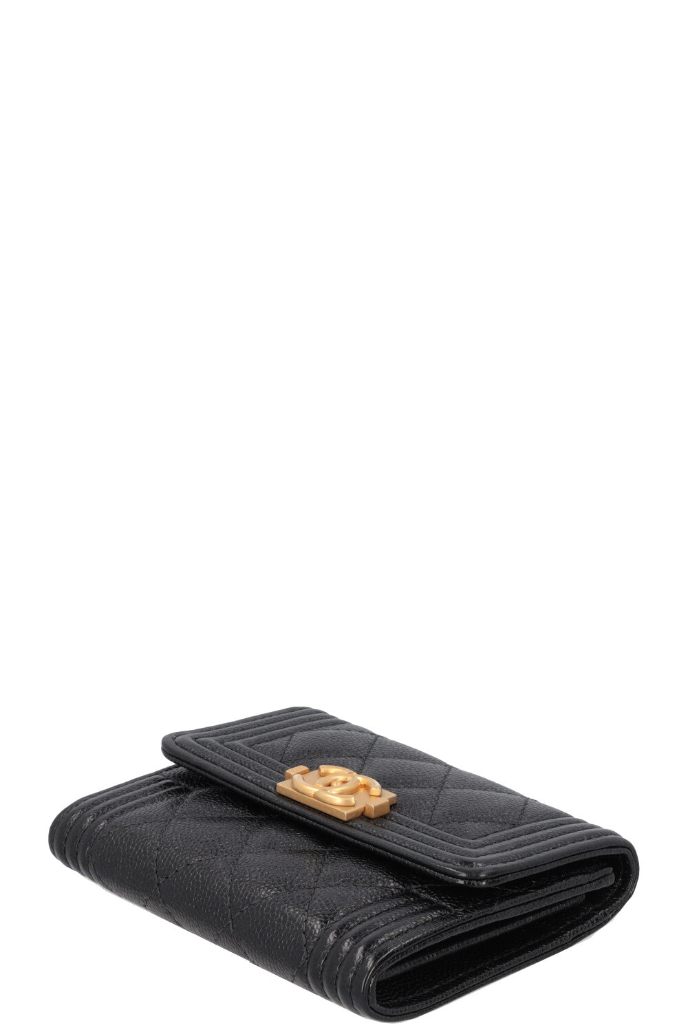 CHANEL Boy Wallet Caviar Leather Black