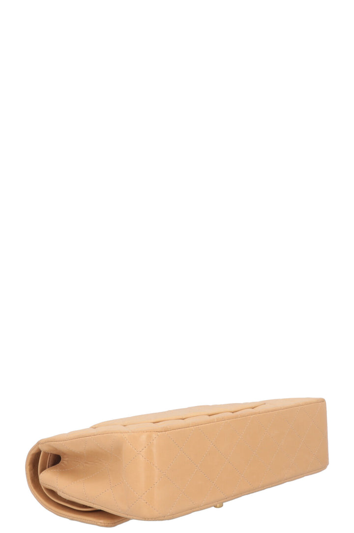 CHANEL Vintage Moyen Double Rabat Beige