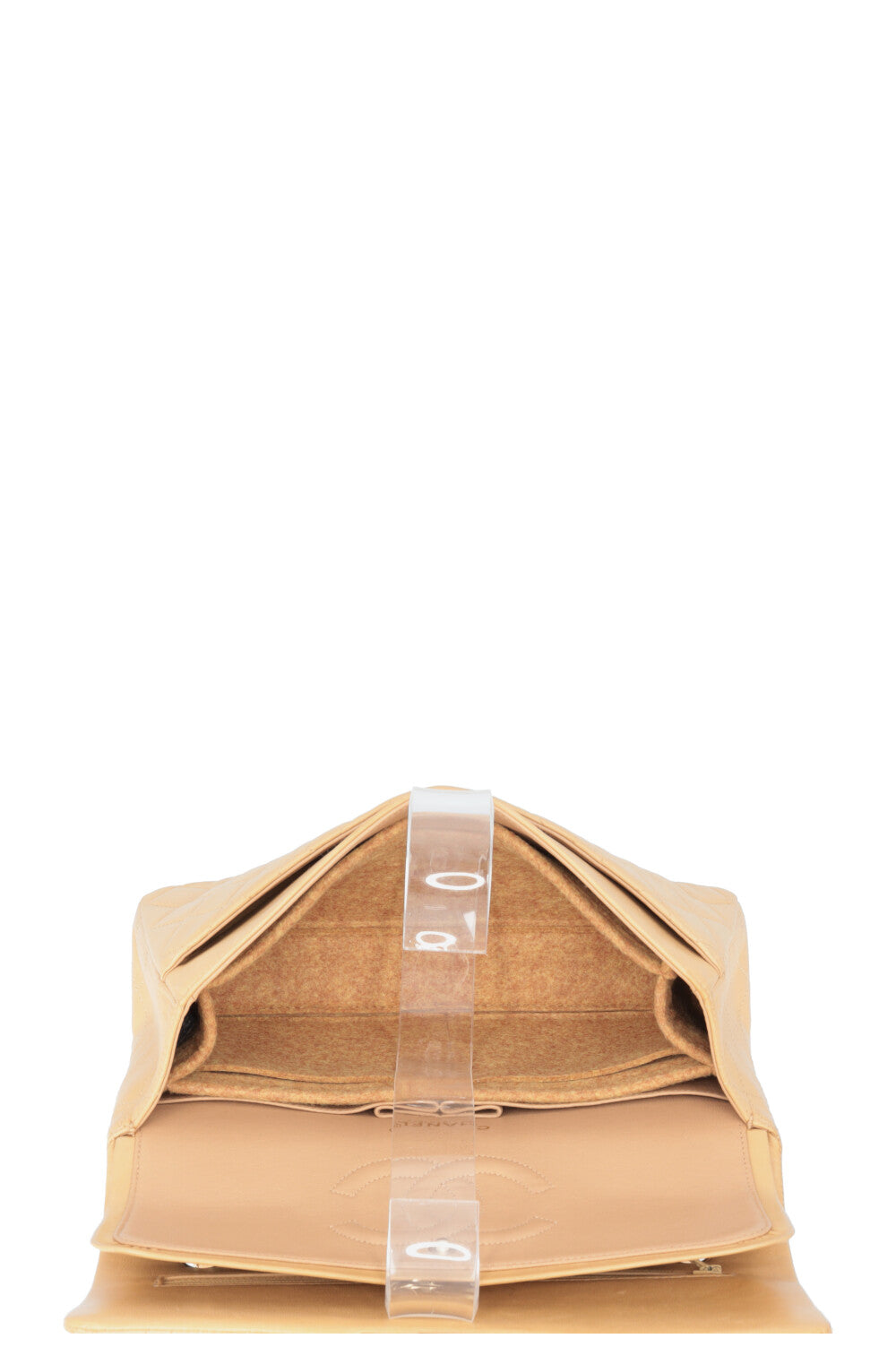 CHANEL Vintage Moyen Double Rabat Beige