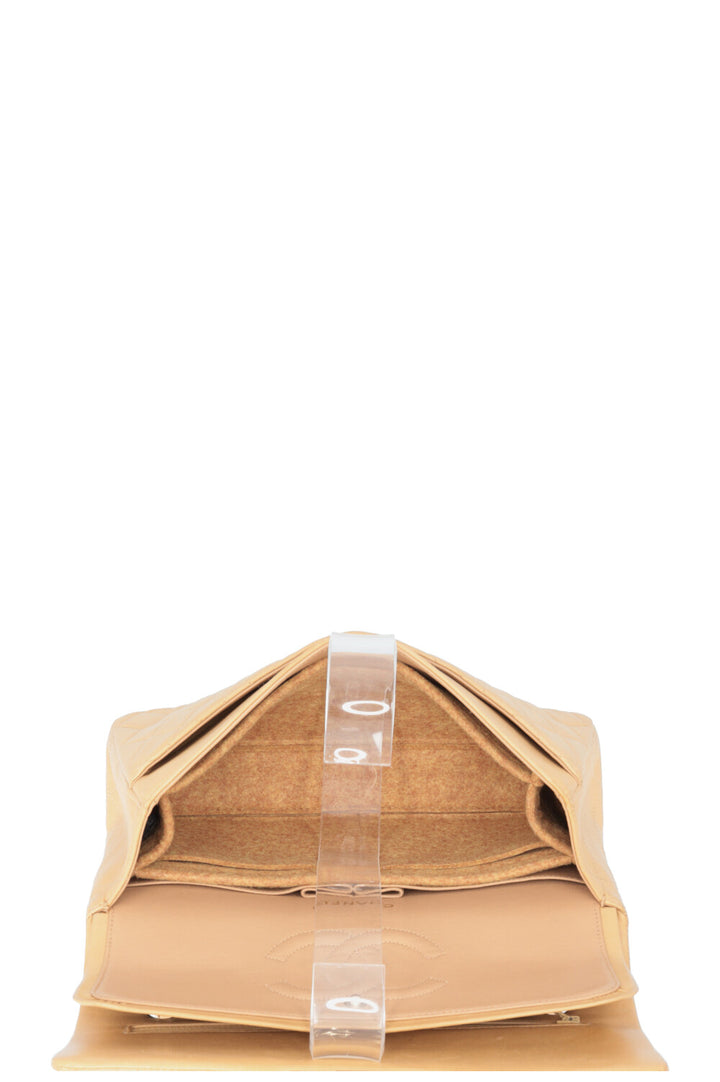 CHANEL Vintage Moyen Double Rabat Beige
