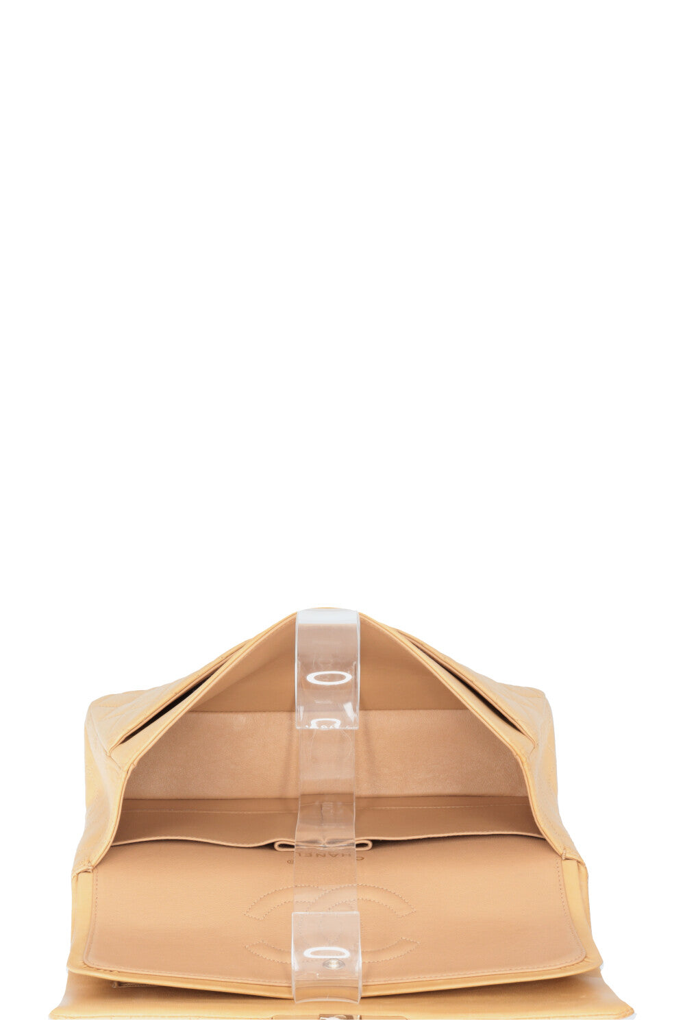 CHANEL Vintage Moyen Double Rabat Beige
