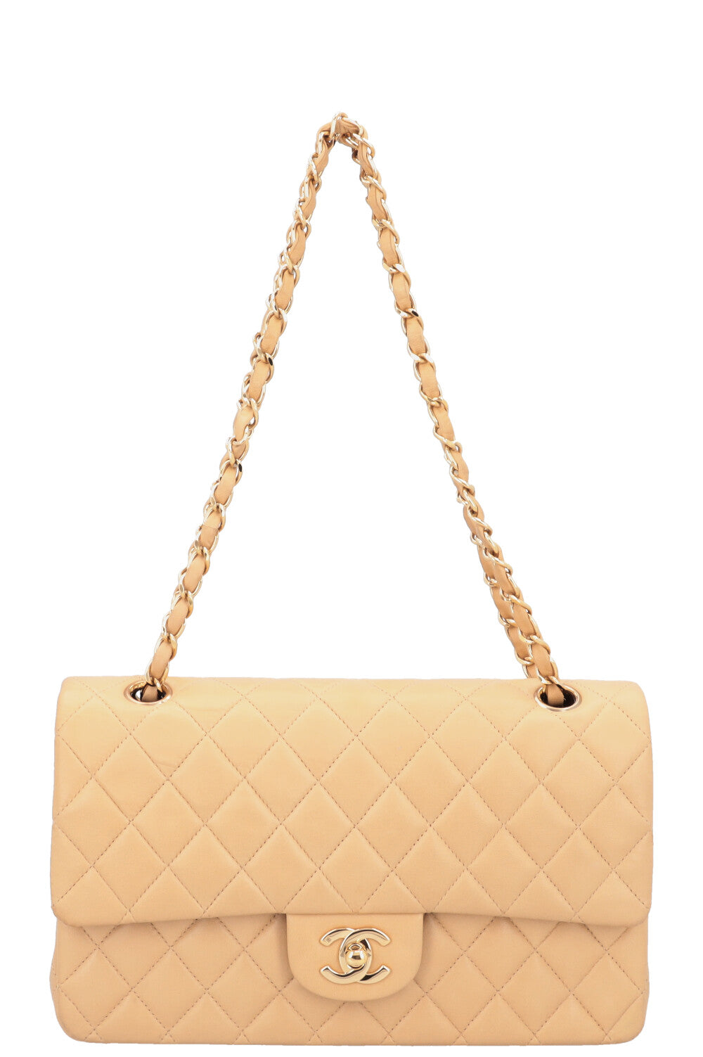 CHANEL Vintage Moyen Double Rabat Beige