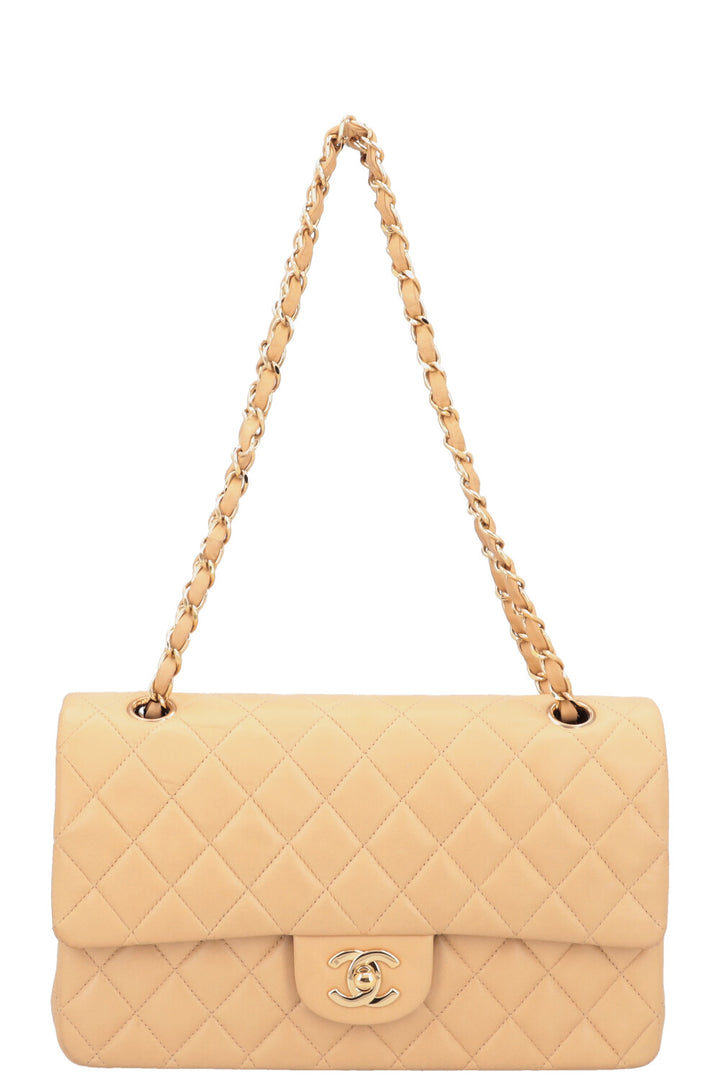 CHANEL Vintage Moyen Double Rabat Beige