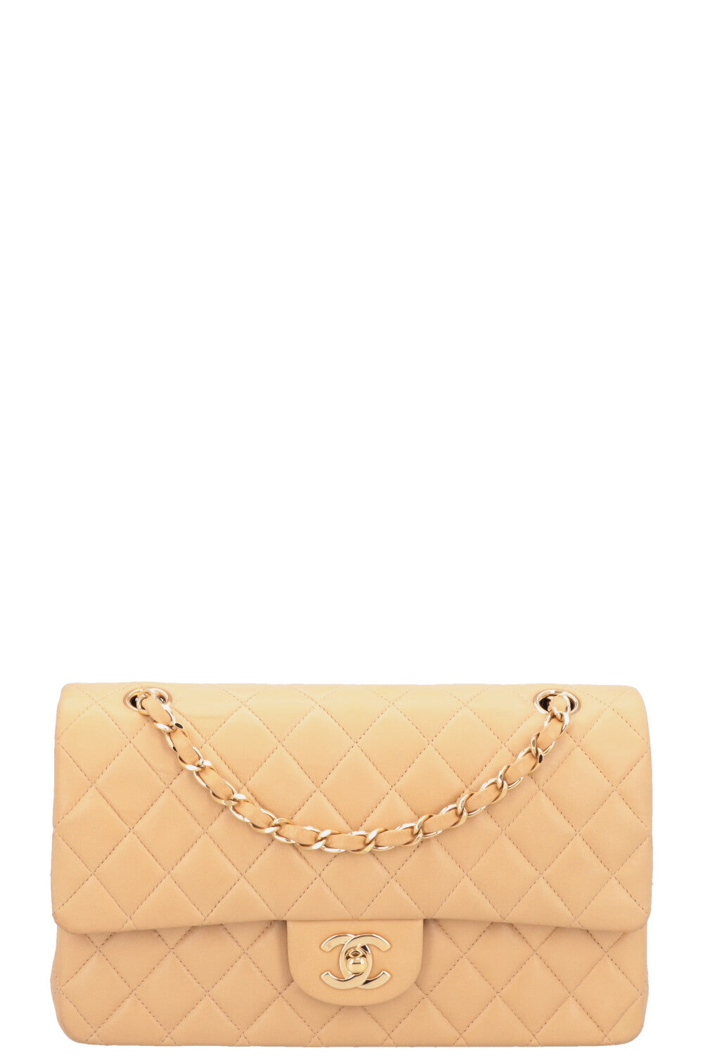 CHANEL Vintage Medium Double Flap Beige