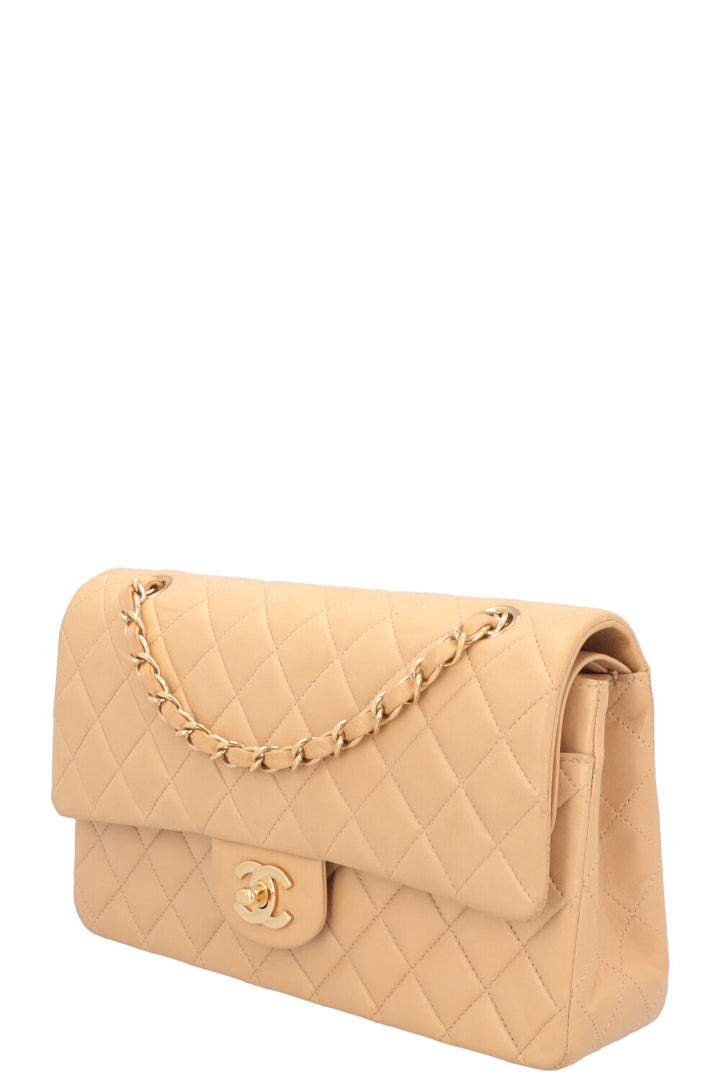 CHANEL Vintage Moyen Double Rabat Beige