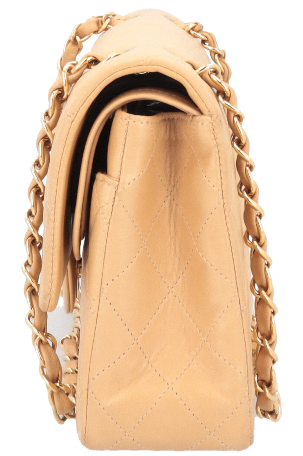 CHANEL Vintage Moyen Double Rabat Beige