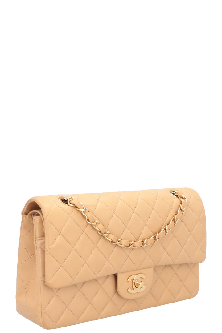 CHANEL Vintage Moyen Double Rabat Beige
