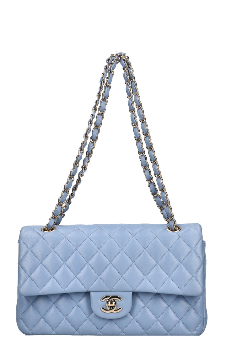 CHANEL Double Flap Bag Sky Blue