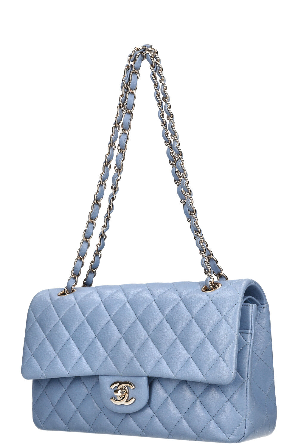 CHANEL Double Flap Bag Sky Blue