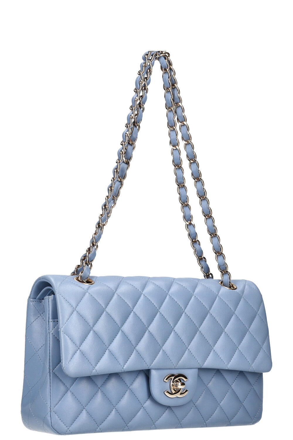 CHANEL Double Flap Bag Sky Blue