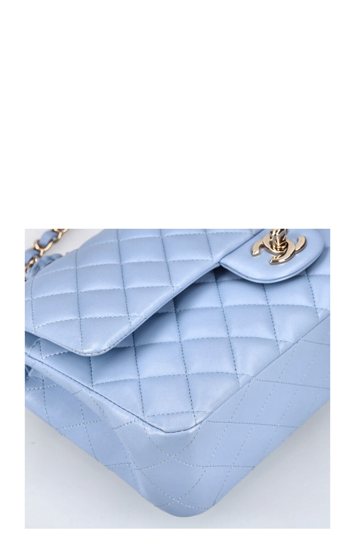 CHANEL Double Flap Bag Sky Blue