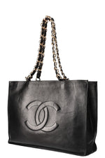 CHANEL Vintage CC Chain Tote Black