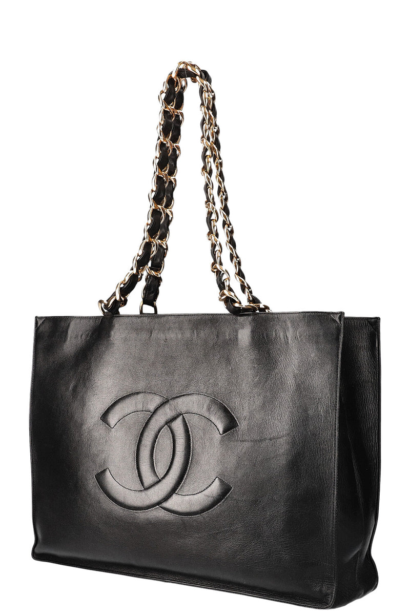CHANEL Vintage CC Chain Tote Black