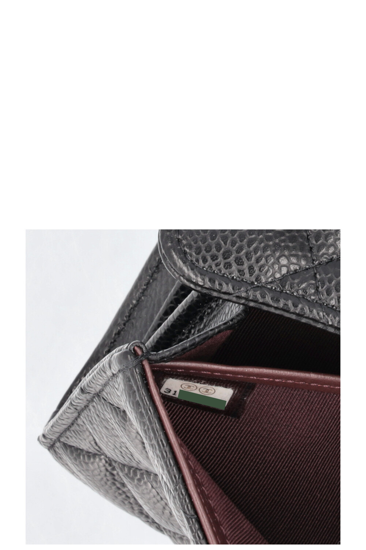 CHANEL Classic Long Wallet Caviar Black