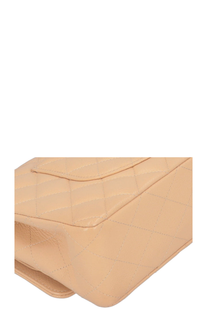 CHANEL Medium Double Flap Bag Caviar Beige