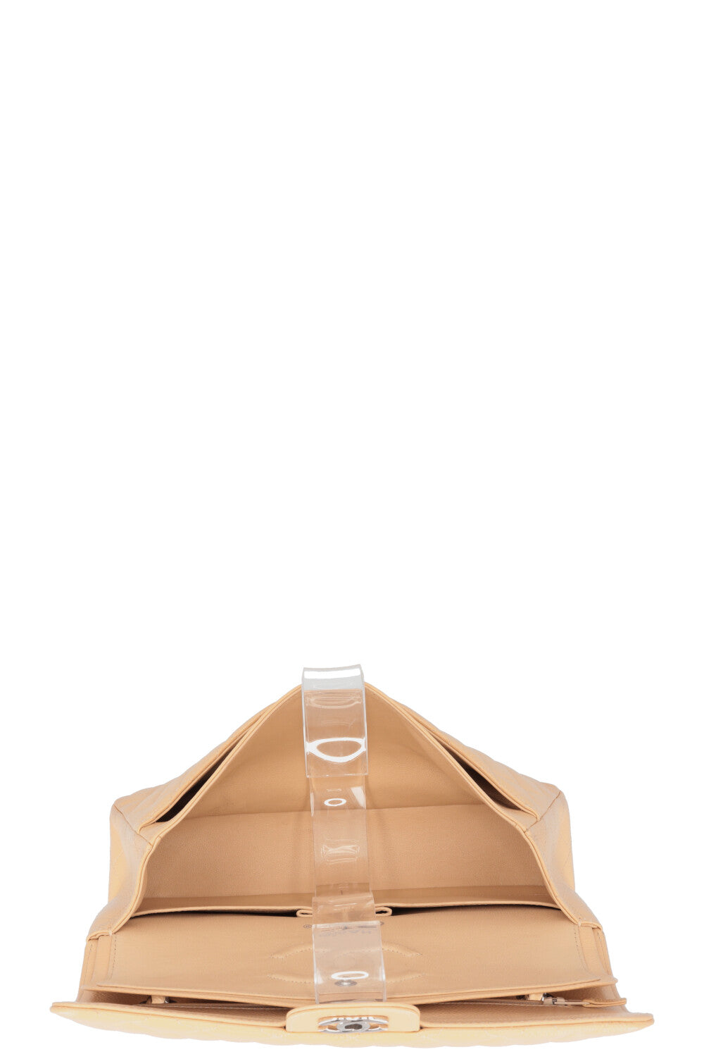 CHANEL Medium Double Flap Bag Caviar Beige