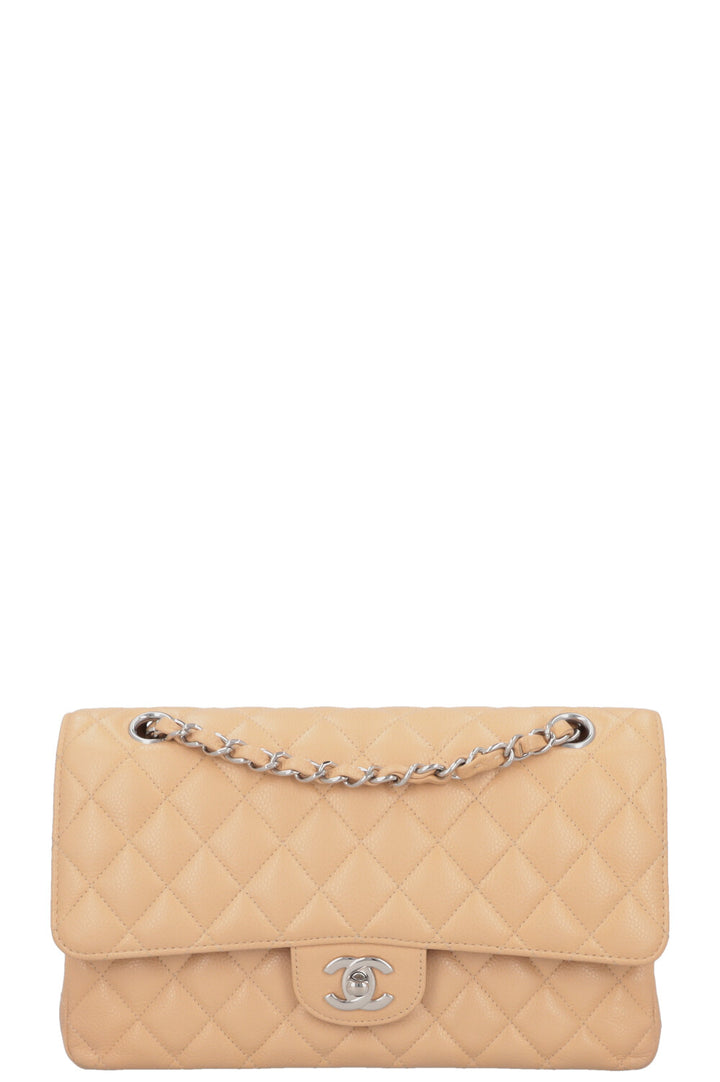 CHANEL Small Double Flap Bag Caviar Beige