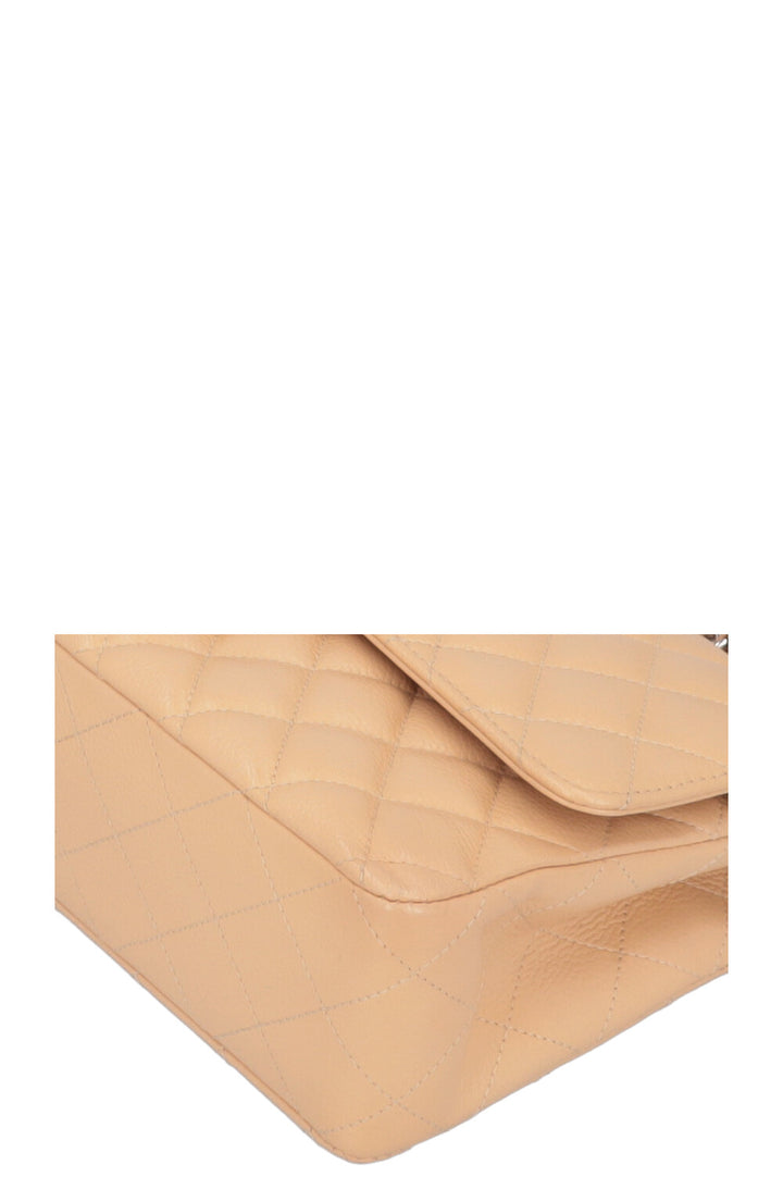 CHANEL Medium Double Flap Bag Caviar Beige