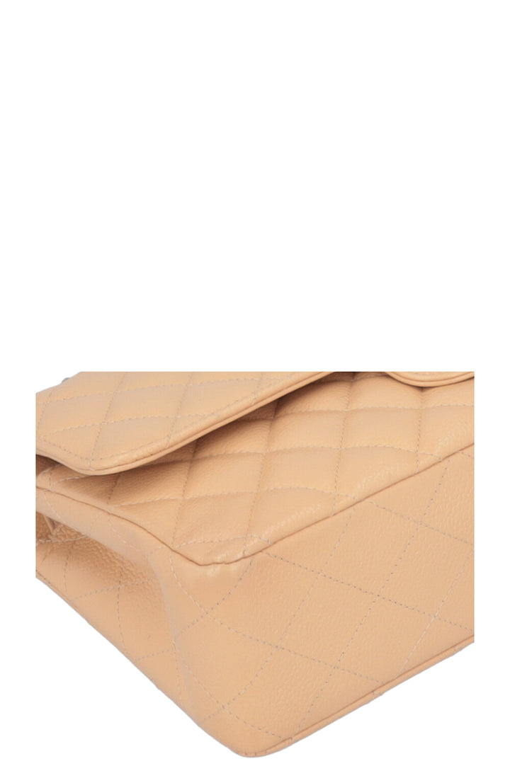 CHANEL Medium Double Flap Bag Caviar Beige