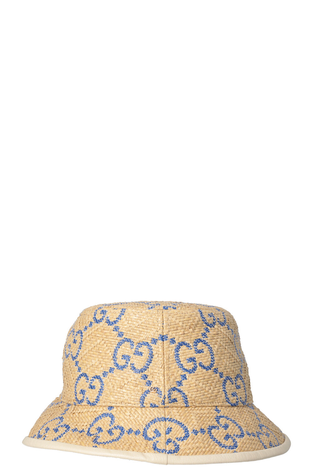 GUCCI GG Bucket Hat Raffia Beige Blue – REAWAKE display picture 1